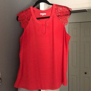 Scallop shoulder blouse